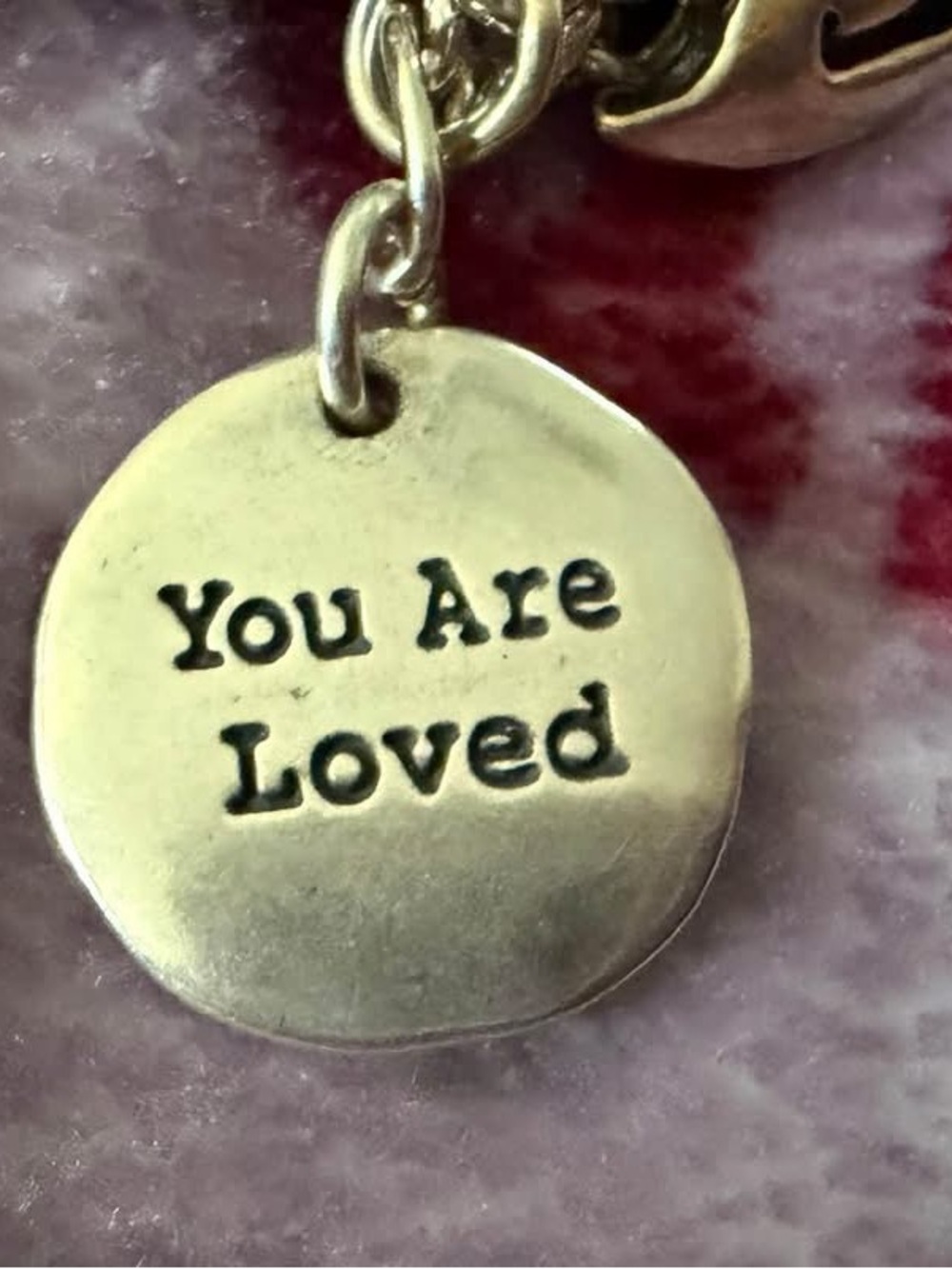 James Avery Silver 'You Are Loved' Round Charm Pendant